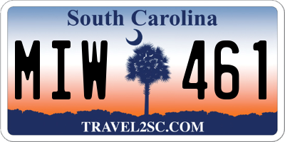 SC license plate MIW461