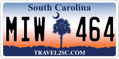 SC license plate MIW464
