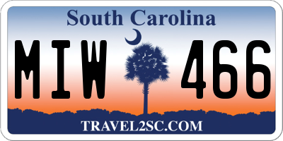 SC license plate MIW466
