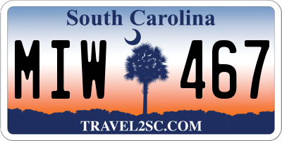 SC license plate MIW467