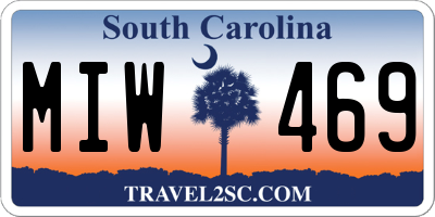 SC license plate MIW469