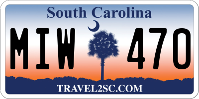 SC license plate MIW470