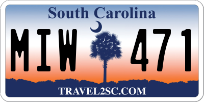 SC license plate MIW471
