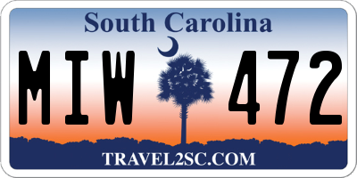 SC license plate MIW472