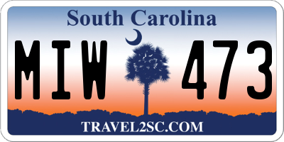 SC license plate MIW473