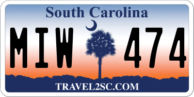SC license plate MIW474