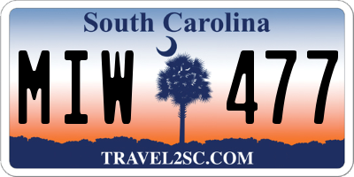 SC license plate MIW477