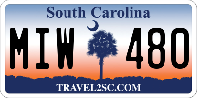 SC license plate MIW480