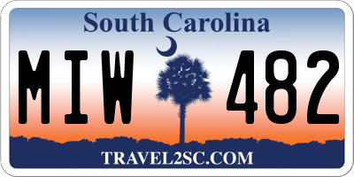 SC license plate MIW482
