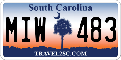 SC license plate MIW483