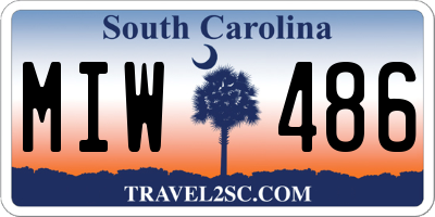 SC license plate MIW486