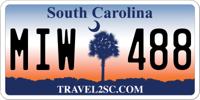 SC license plate MIW488