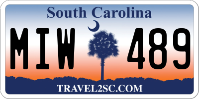 SC license plate MIW489