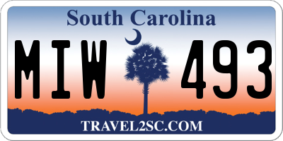 SC license plate MIW493