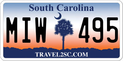 SC license plate MIW495