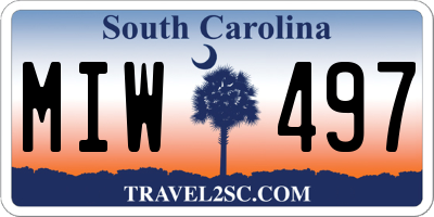 SC license plate MIW497
