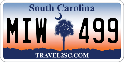 SC license plate MIW499