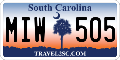 SC license plate MIW505