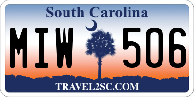 SC license plate MIW506