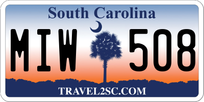 SC license plate MIW508