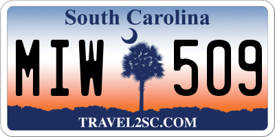SC license plate MIW509