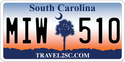 SC license plate MIW510