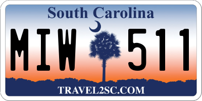SC license plate MIW511