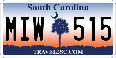 SC license plate MIW515