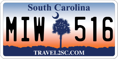 SC license plate MIW516