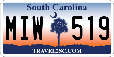 SC license plate MIW519