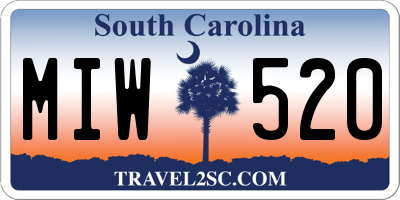 SC license plate MIW520