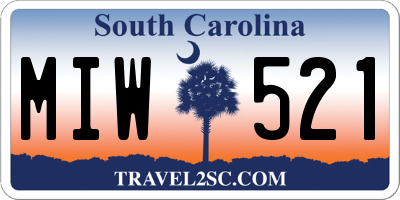 SC license plate MIW521