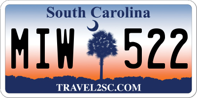 SC license plate MIW522