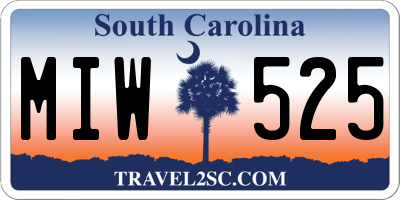 SC license plate MIW525