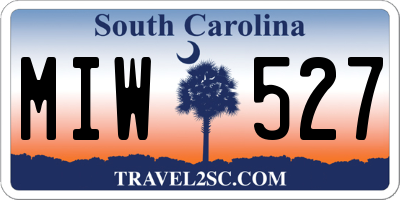 SC license plate MIW527