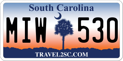 SC license plate MIW530