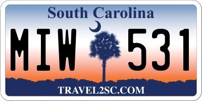 SC license plate MIW531