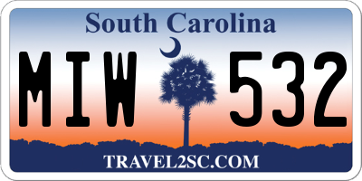 SC license plate MIW532
