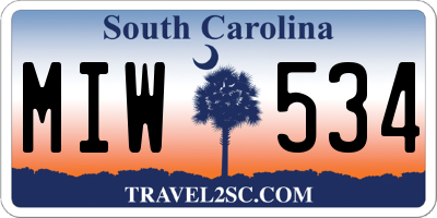 SC license plate MIW534