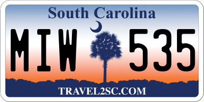 SC license plate MIW535