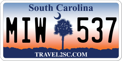 SC license plate MIW537