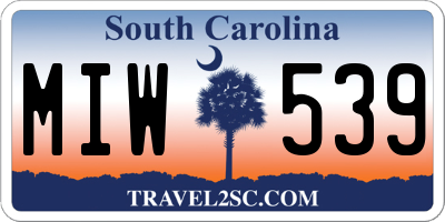 SC license plate MIW539