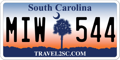 SC license plate MIW544