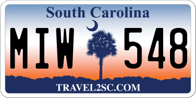 SC license plate MIW548