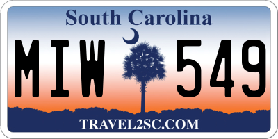 SC license plate MIW549