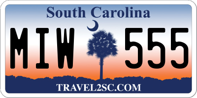 SC license plate MIW555