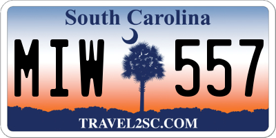 SC license plate MIW557