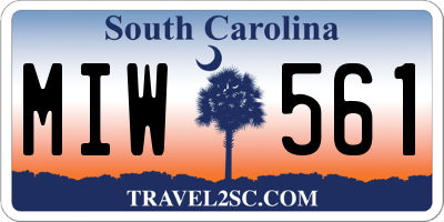 SC license plate MIW561