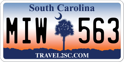 SC license plate MIW563