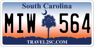 SC license plate MIW564